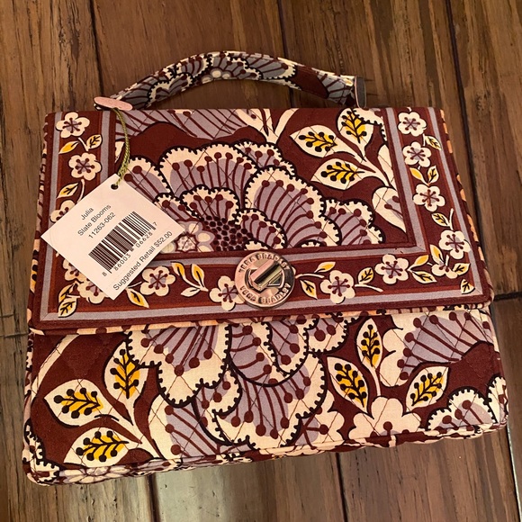 NWT Retired Vera Bradley Convertible Crossbody Julia Slate Blooms Purse - Picture 1 of 8